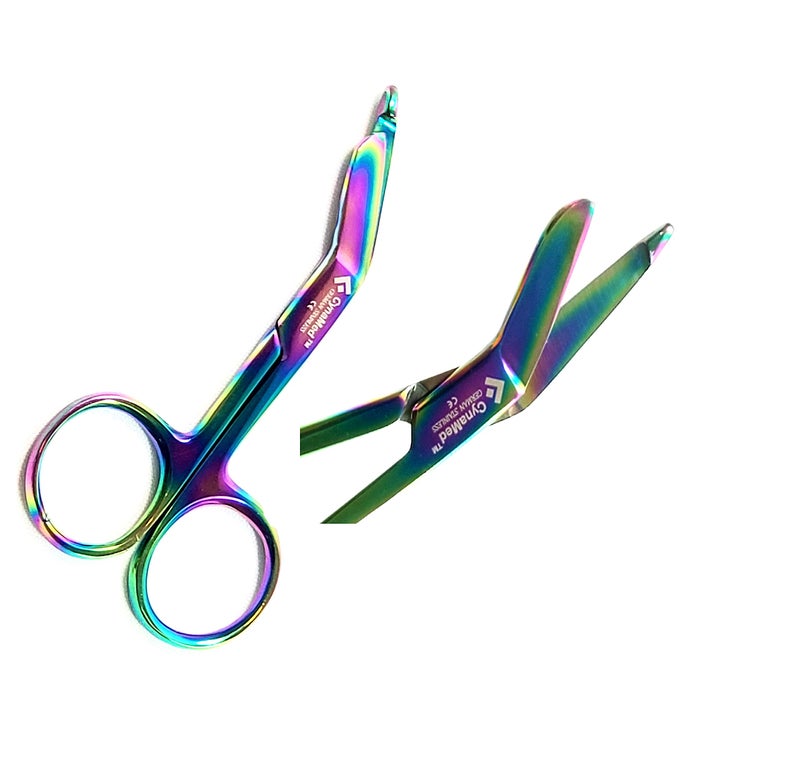 CYNAMED German 1 Lister Bandage Nurse Scissors 3.5 Inch Multi Titanium Color Rainbow Cynamed - Image 3